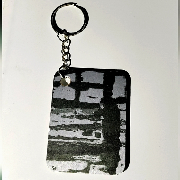 NEW Handmade Keychain Bag Tag! Italian Wood Art 04. "I LOVE My Bag" Wood Heart. - Picture 2 of 6